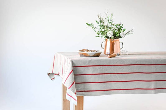 Red Striped Tablecloth