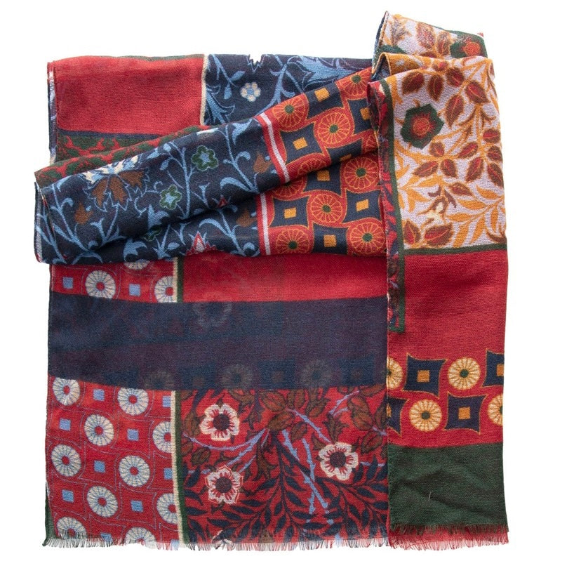 Elizabetta Red Wool Cashmere Scarf