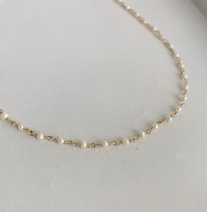 Freshwater Pearl Hand Wire Wrapped Beaded Necklace