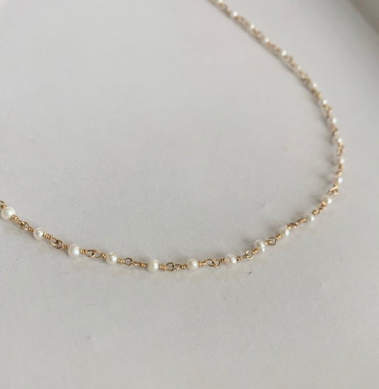 Freshwater Pearl Hand Wire Wrapped Beaded Necklace