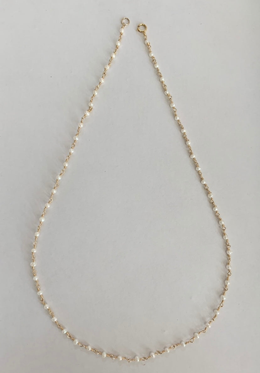 Freshwater Pearl Hand Wire Wrapped Beaded Necklace