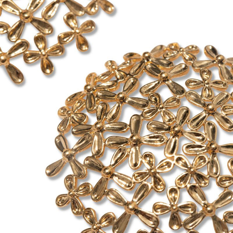 Rosy Brown Millefleur Gold Earring Janet Mavec