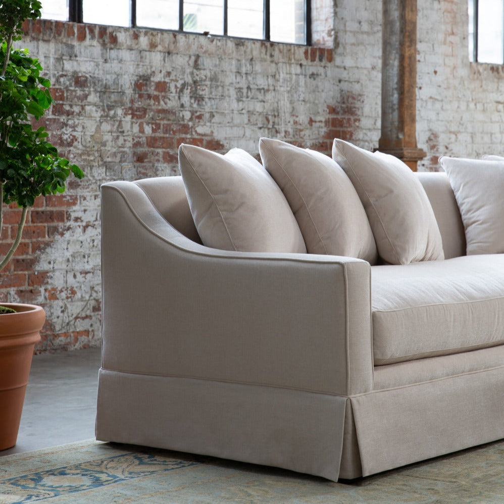 Slate Gray Grant Sofa in Natural Linen Bunny Williams Home