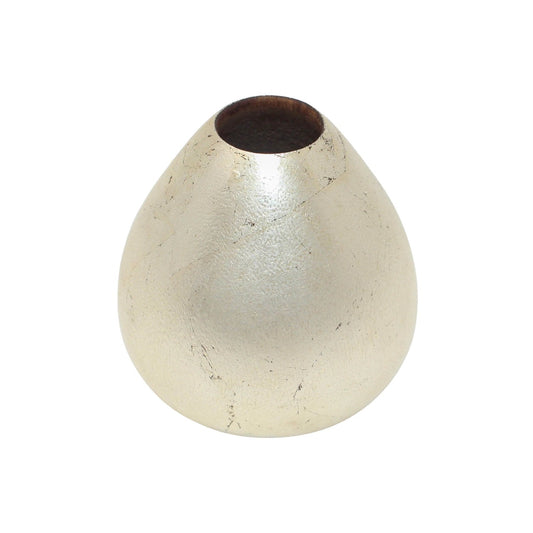 Gray White Gold Leaf Pot Frank Grusauskas