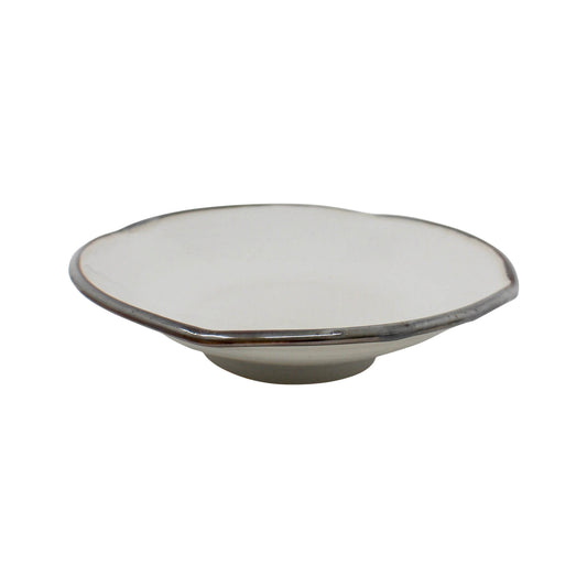 Gray Pasta Bowl - White with Grey Rim Daniel Bellow