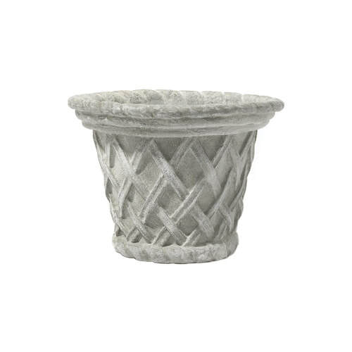 Dark Gray Basketweave Round Planter (small) Pennoyer Newman