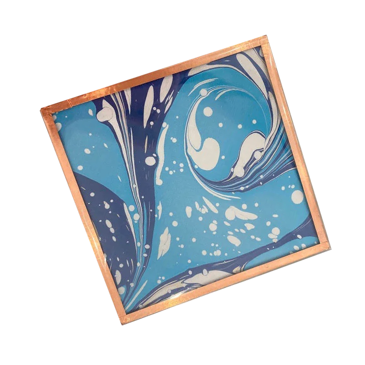 Cadet Blue Marbled Coasters (Set of 4) - Blue Shandell's