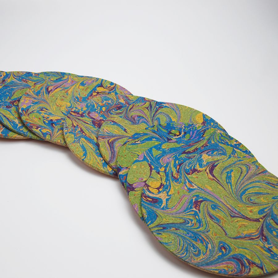 Lavender Marbleized Placemat Green, Purple, Blue Shandell's
