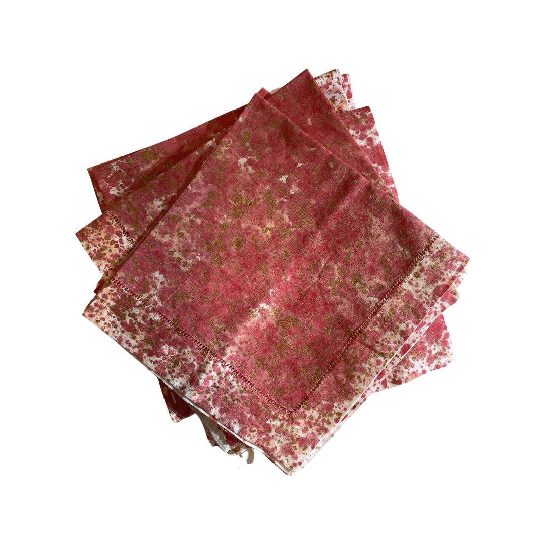 Sienna Dinner Napkins - Red & Gold Splatter (Set of 4) Shandell's