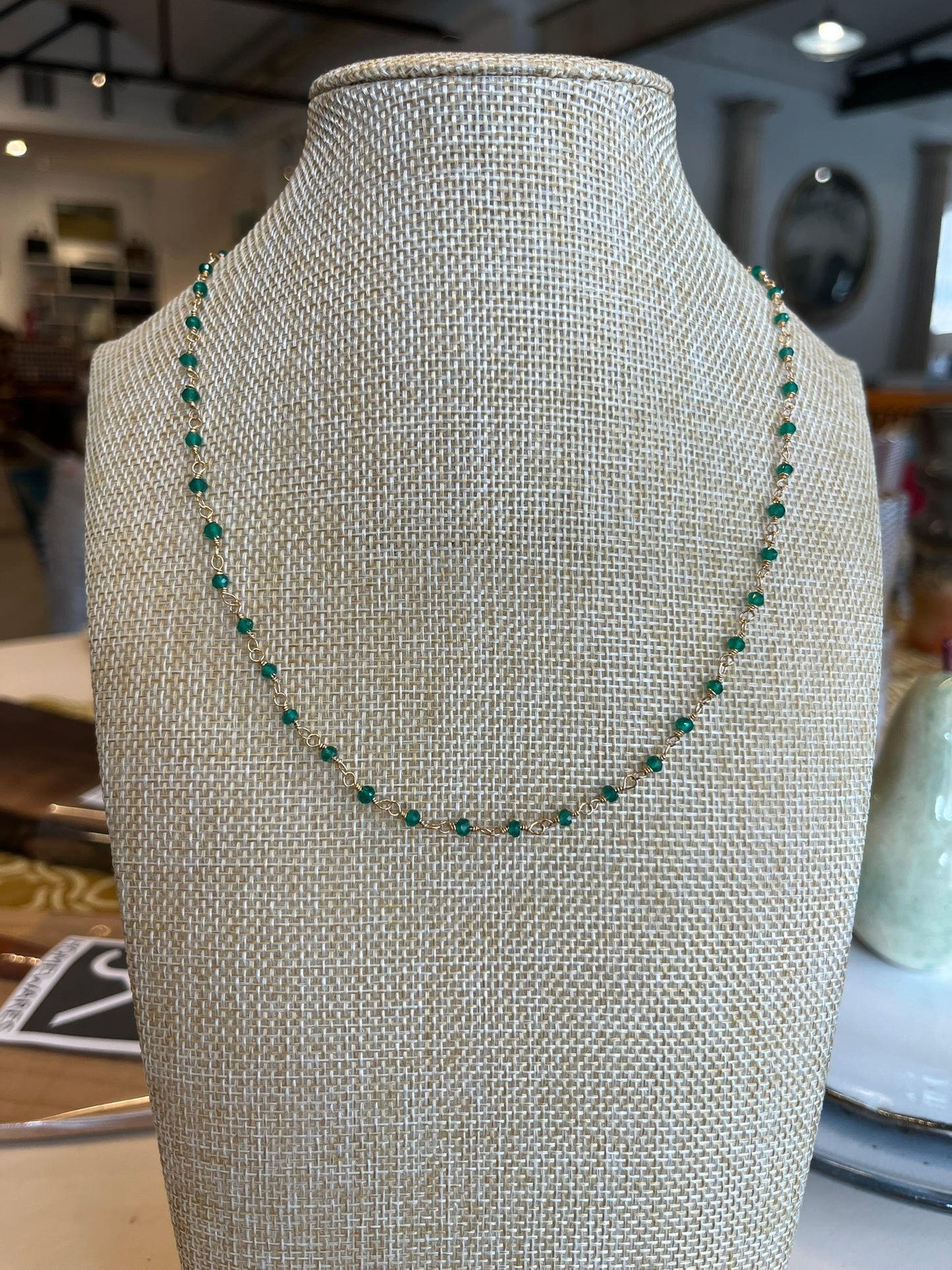 Hand Wire Wrapped Beaded Necklace