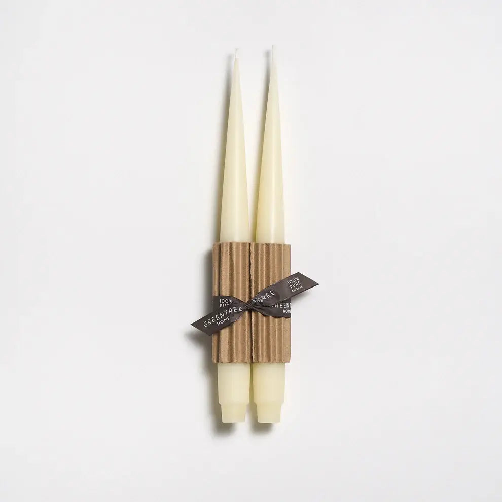 12" Taper Beeswax Candles: Cream