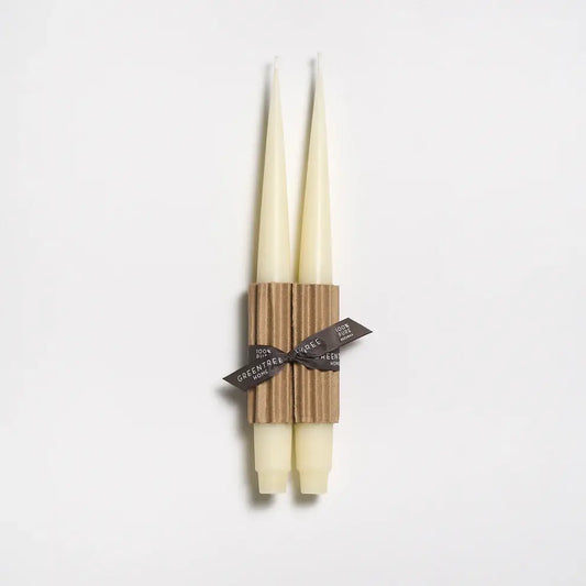 12" Taper Beeswax Candles: Cream