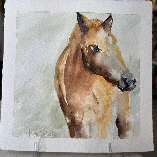 Gray “Horse” Unframed Watercolor Megan Ruch