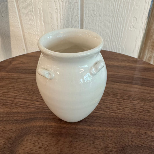 Dark Olive Green Amphora vase with four handles Sheila Fox Pottery