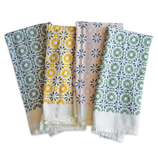 Mixed Woodblock Napkins / Set of 4