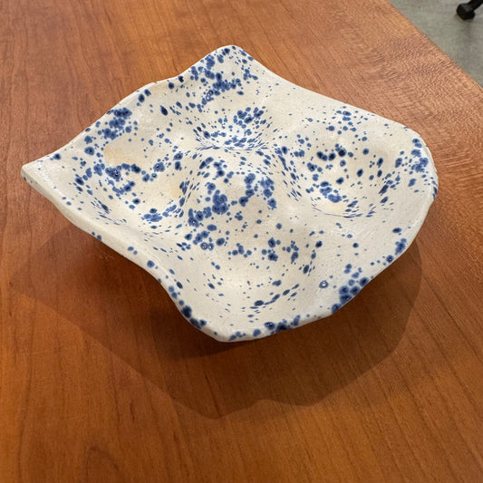 Saddle Brown Egg Carton 4 Splatter Blue River Road Ceramics