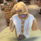 Tan Baby Sweater & Hat Set - Yellow with Sunflower buttons Possum Hill