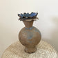 HB Sand/Blue Flower 9” vase