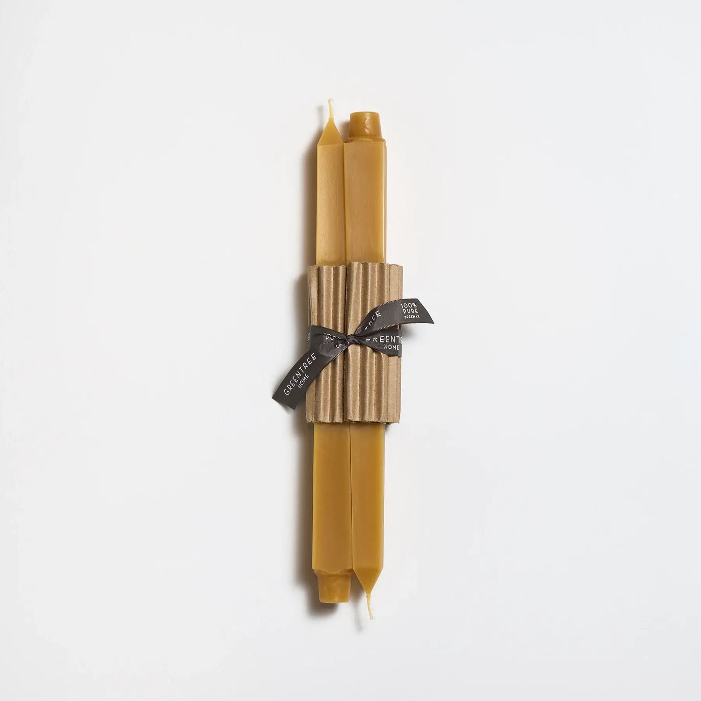 12" Square Taper Beeswax Candles: Natural