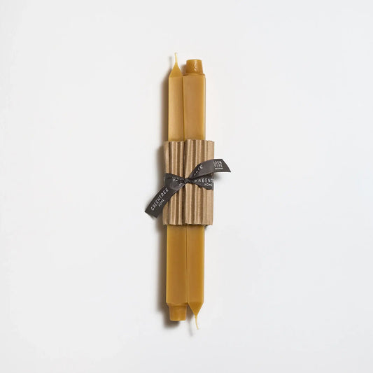 12" Square Taper Beeswax Candles: Natural