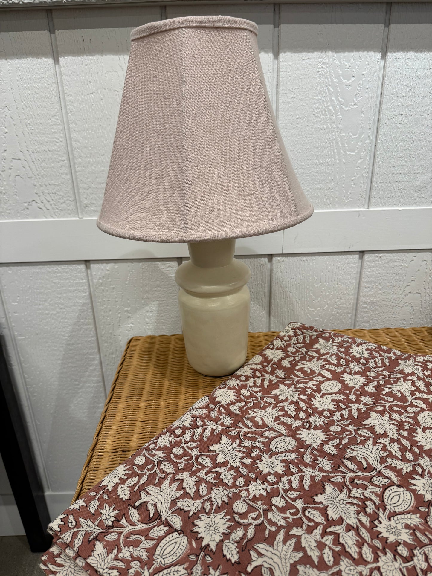 Hand sewn french linen lampshade