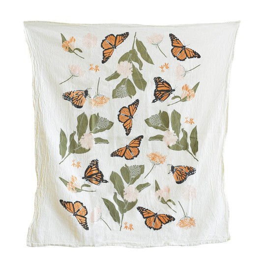 Monarchs + Milkweeds Kitchen Tea Towel