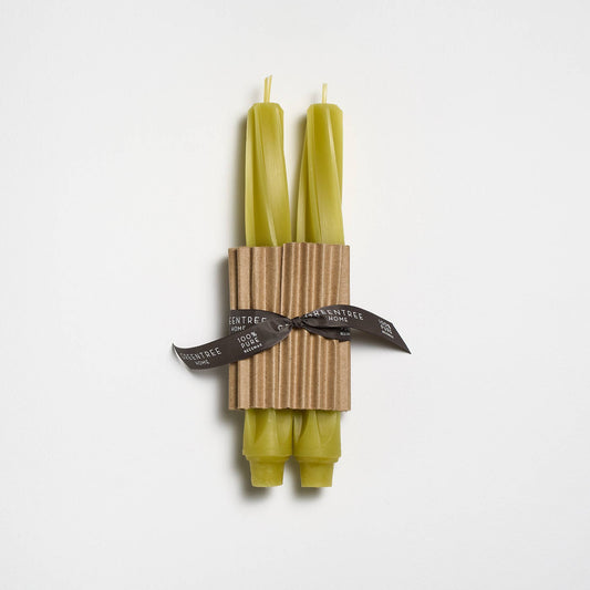 Lavender 9" Twist Taper Handmade Beeswax Candles: Bamboo Greentree Home Candle