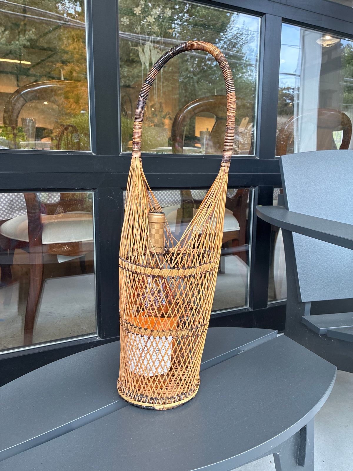Vintage Woven Wine Basket