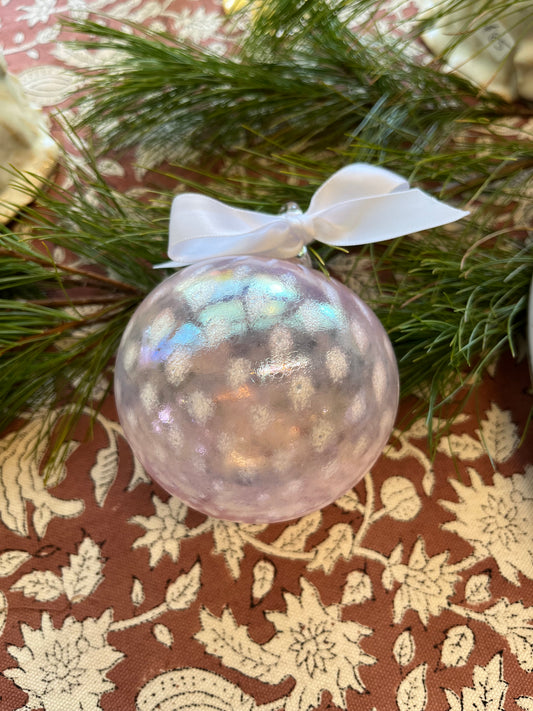Handblown Glass Ornament - Winter Pearls