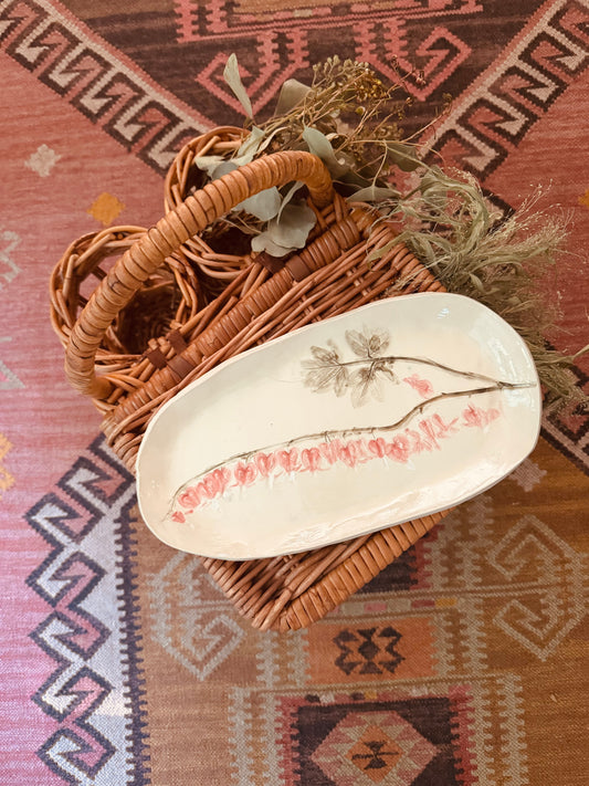 Sienna Bleeding Hearts Tray River Road Ceramics