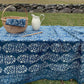 Elsa Hand Block Printed Tablecloth - Indigo