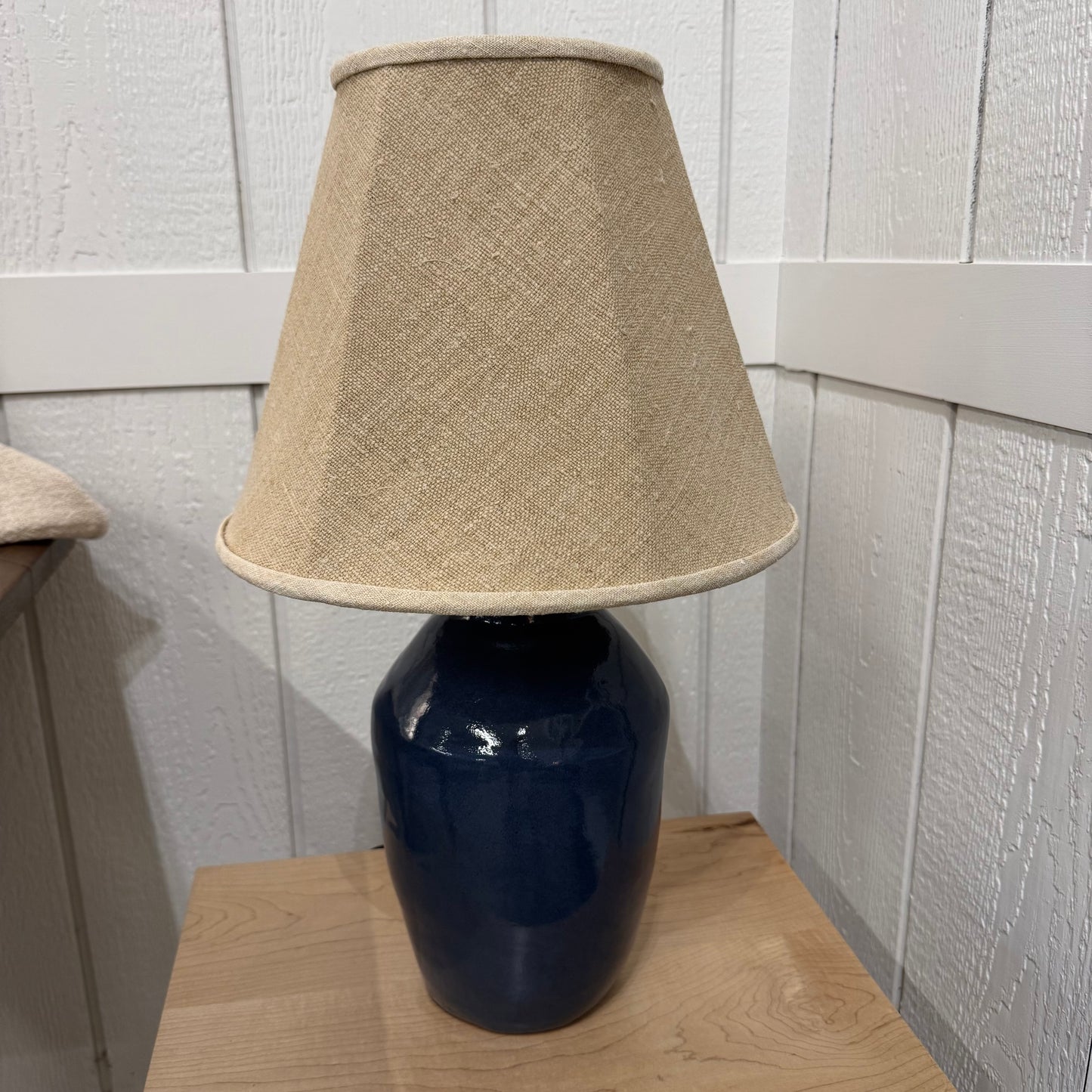Hand sewn antique french linen lampshade