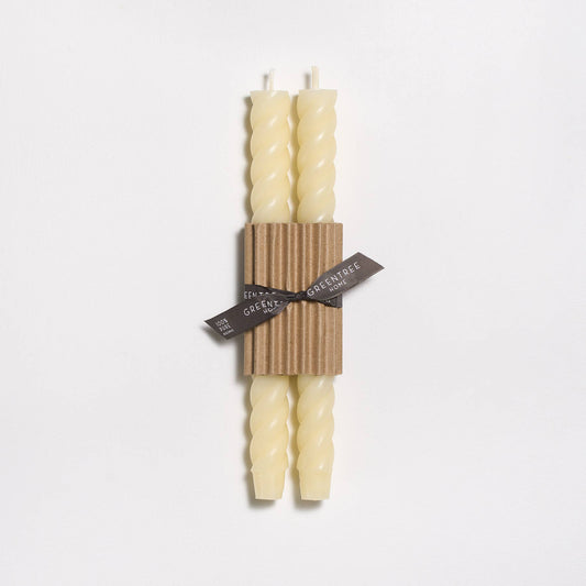 10" Rope Taper Beeswax Candle: Cream
