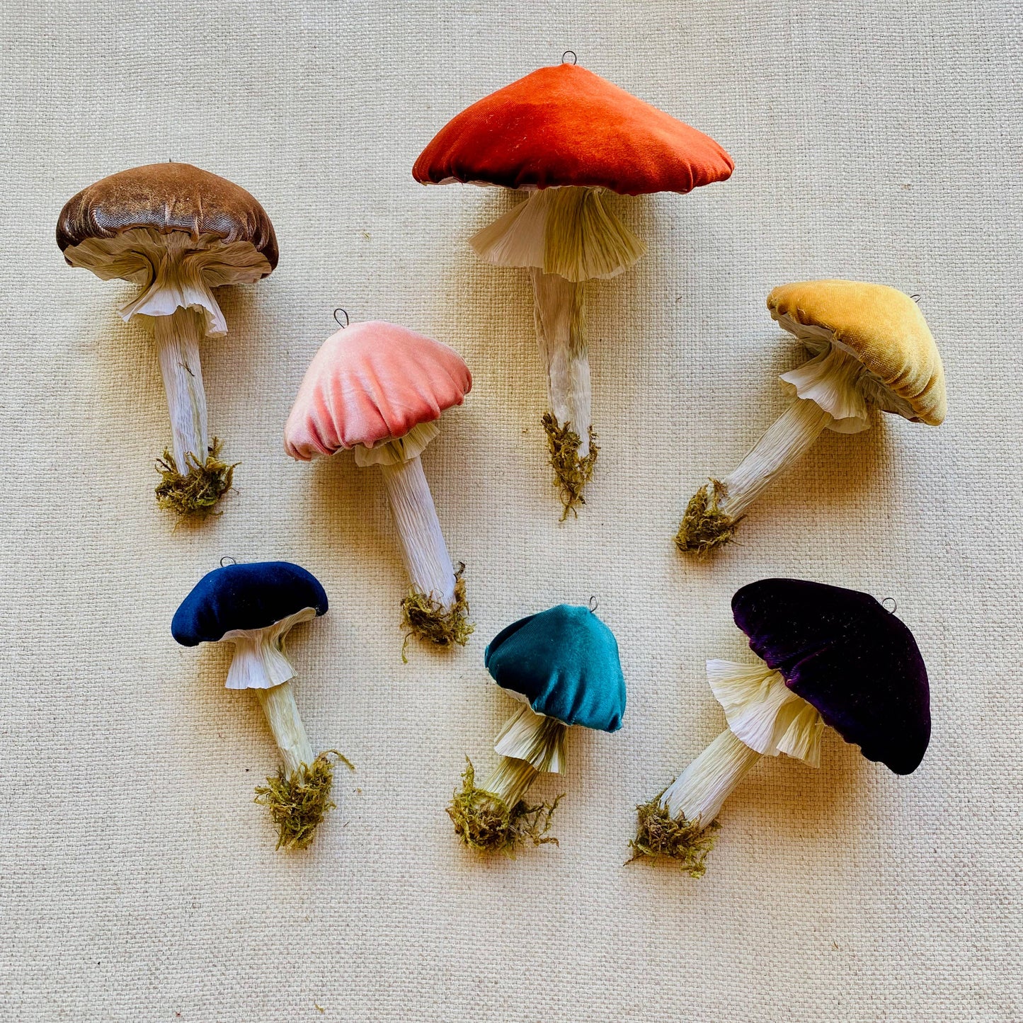 Handmade Velvet Mushroom Ornament