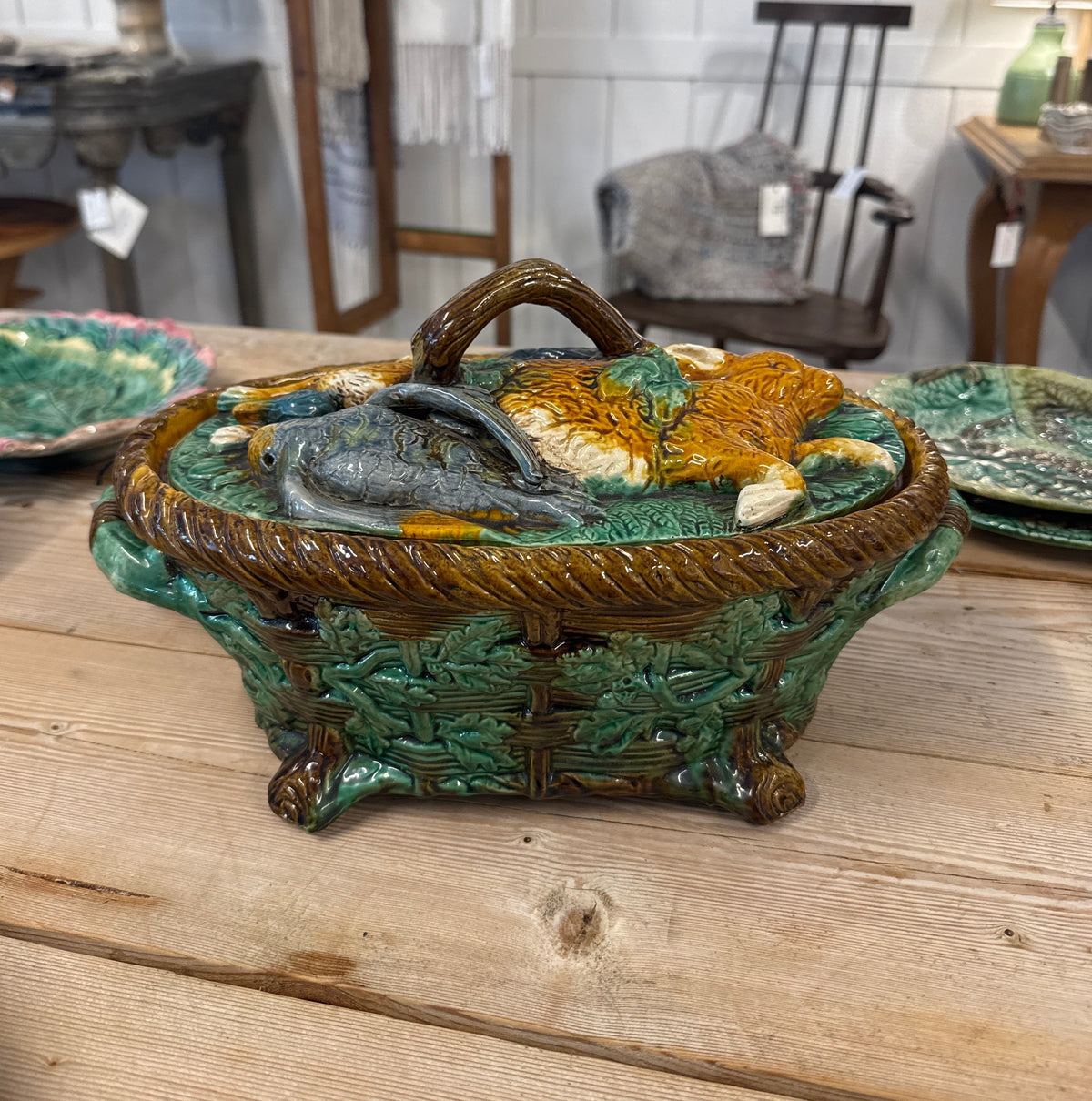 Tan Majolica Covered Tureen Pete Hathaway