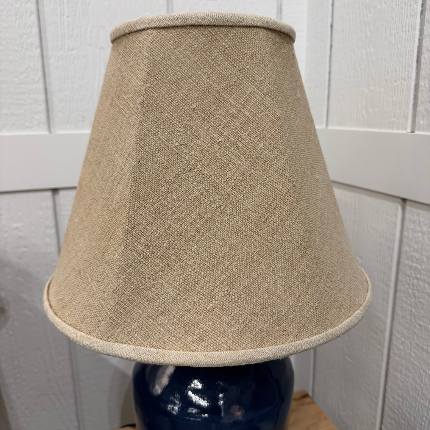 Hand sewn antique french linen lampshade