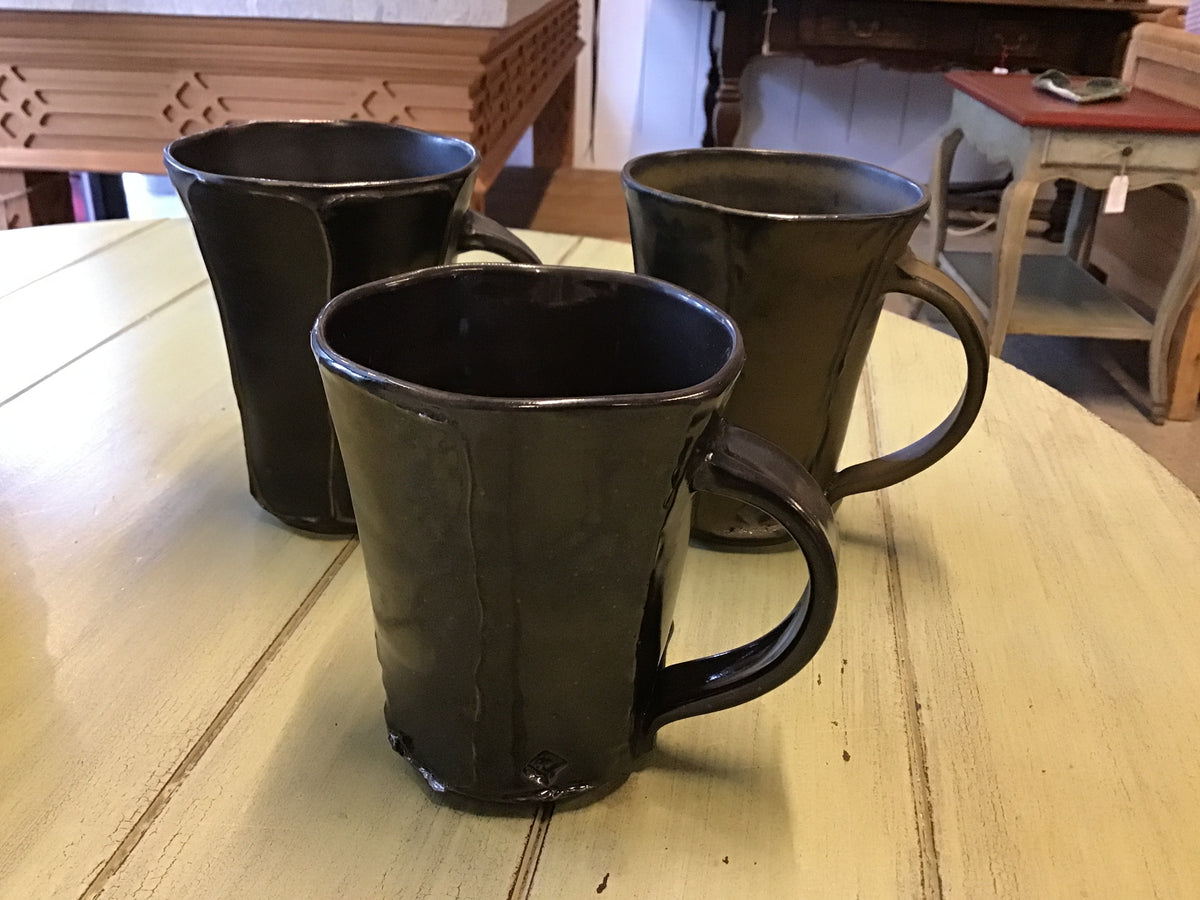 Tan Handmade Tall Mug - Black Daniel Bellow