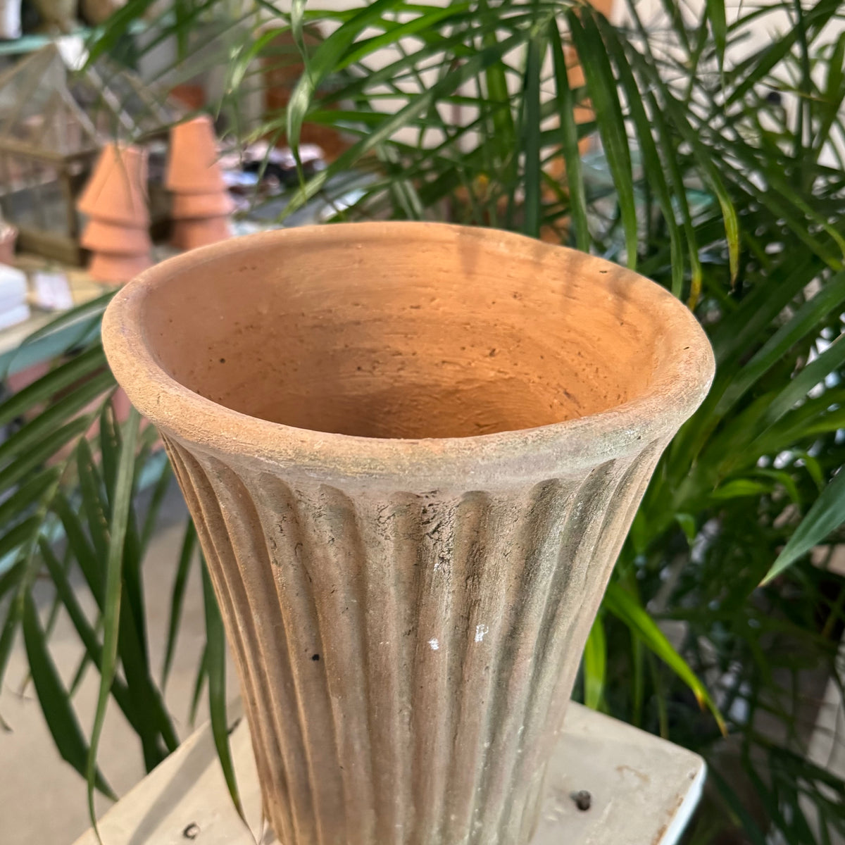 Dark Slate Gray Tall Aged Striato Planter Medium Campo De Fiori