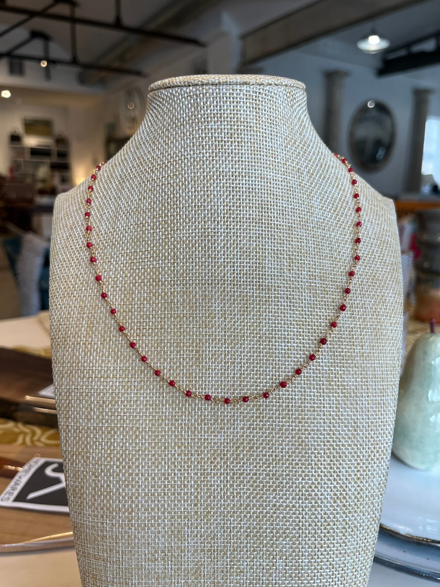 Hand Wire Wrapped Beaded Necklace