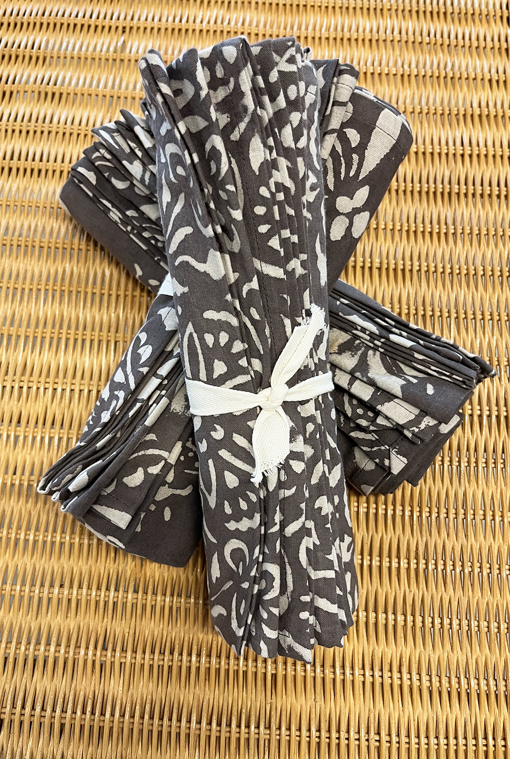 Thistle Kashish Hand Block Printed Napkins - Brown