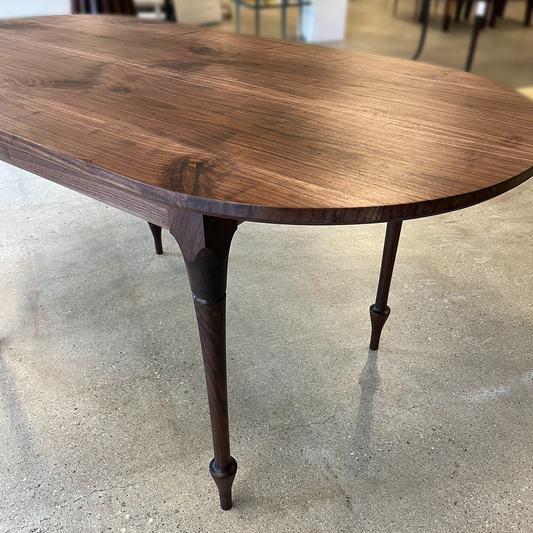 Walnut Dining Table with Turned Legs