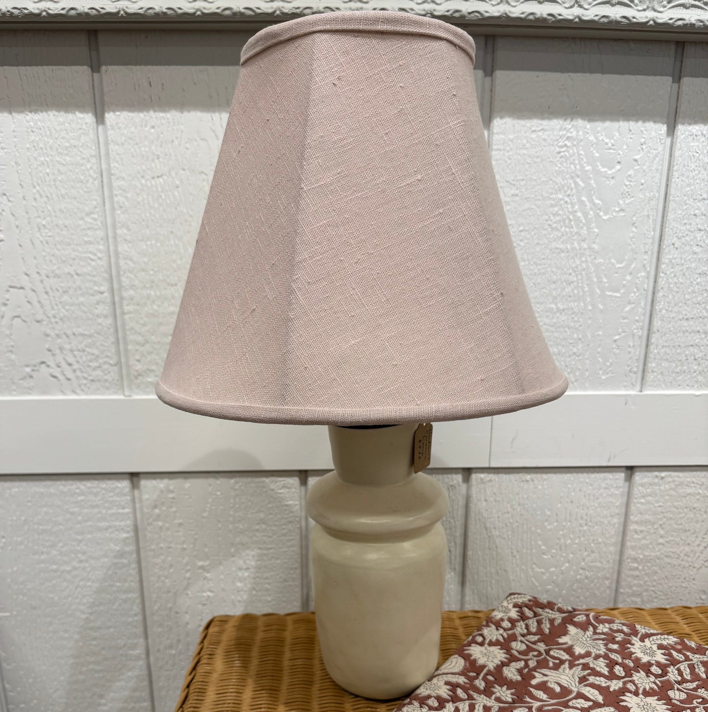 Hand sewn french linen lampshade