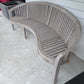 Vintage Teak Curved Bench