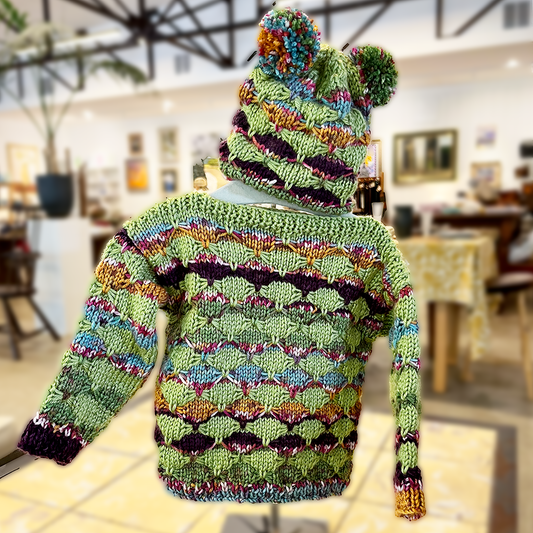 Green Baby Sweater & Hat Set II