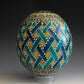 "Basketweave in Blue" Handpainted Ostrich Egg