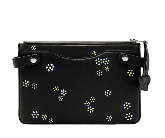Highline Pouch with Hand-Painted Daisies