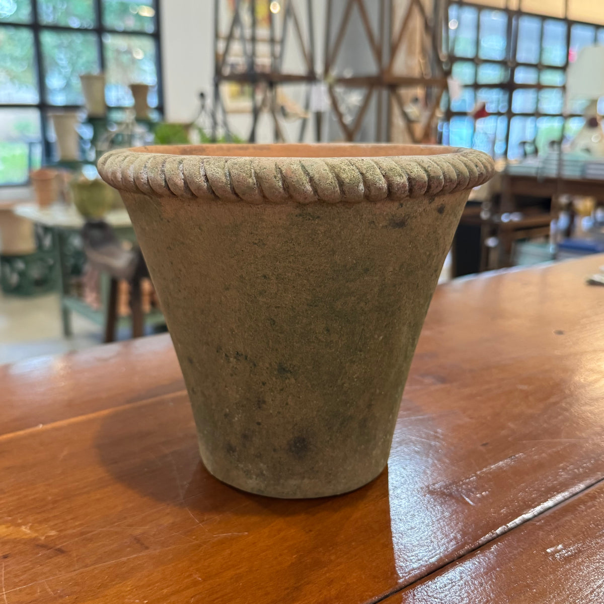 Dark Olive Green Mecate Planter 7" 100 Main