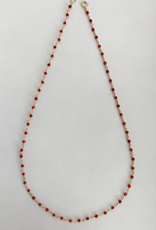 Adelaide Harris Red Coral Beaded Necklace