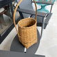 Vintage Splint Wood Basket with Long Handle