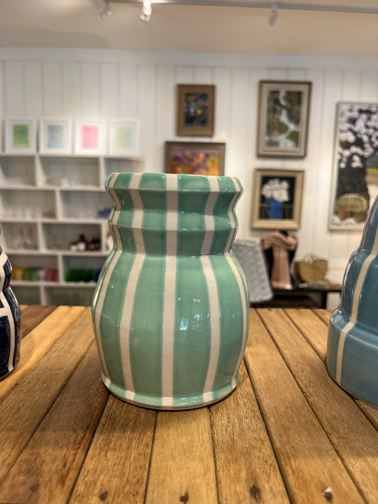 Celadon White Striped Vase I